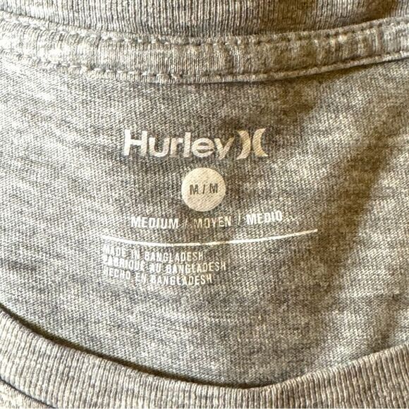 Hurley Gray and Blue Short Sleeve Tee with Graphic Design Sz M - Picture 9 of 12